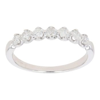 9ct White Gold 0.50ct Brilliant Cut Diamond Half Eternity Ring