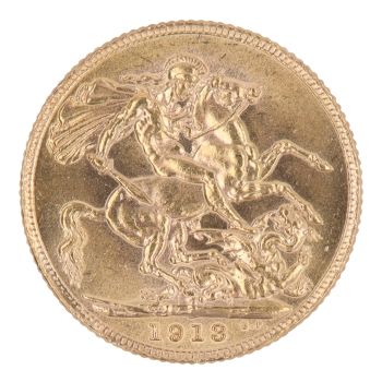 1913 George V Full Sovereign Coin