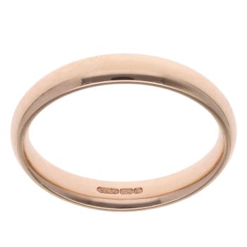 9ct Rose Gold 3mm Wedding Band