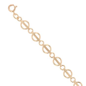 9ct Yellow Gold Circles Fancy Bracelet 7.5"