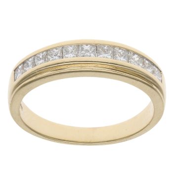 18ct Yellow Gold 0.45ct Princess Cut Diamond Half Eternity Ring
