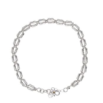 18ct White Gold Bead Fancy Bracelet 7"