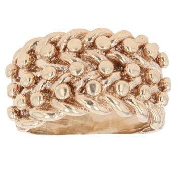 9ct Yellow Gold Three Row Keeper Ring