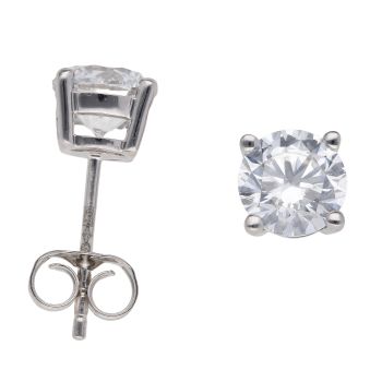 Platinum 2.00ct Brilliant Cut Lab Grown Diamond Solitaire Studs