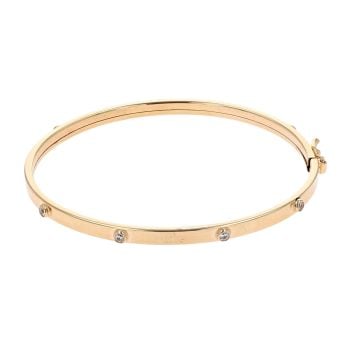 Childrens 9ct Yellow Gold Cubic Zirconia Bangle