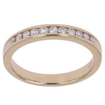 18ct Yellow Gold 0.20ct Brilliant Cut Diamond Half Eternity Ring