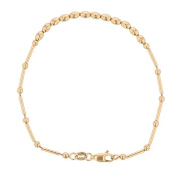 18ct Yellow Gold Bead Bracelet 7.5"