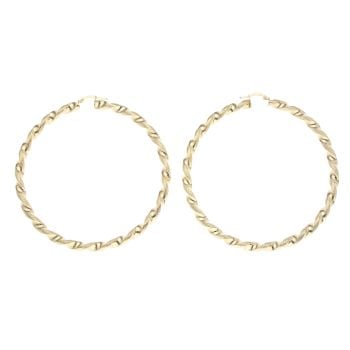 9ct Yellow Gold Twist Hoop Earrings