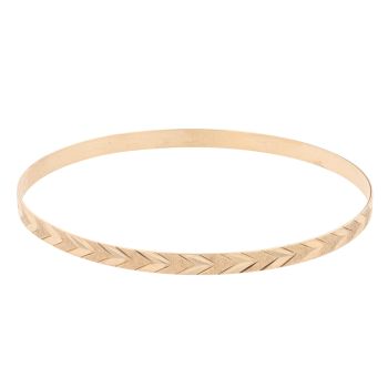 9ct Yellow Gold Diamond Cut Patterned Bangle