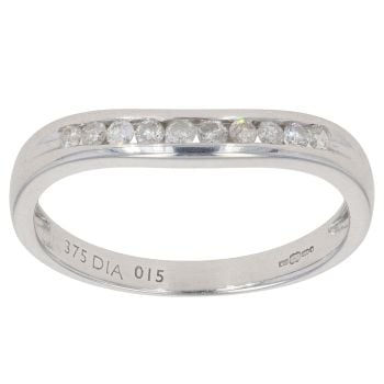 9ct White Gold 0.20ct Diamond Wishbone Ring