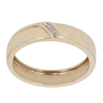9ct Yellow Gold 0.01ct Brilliant Cut Diamond Signet Ring
