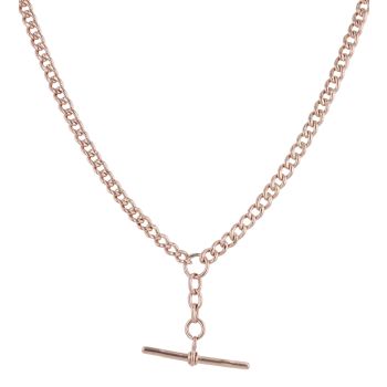 9ct Rose Gold Albert T-Bar Chain 18"