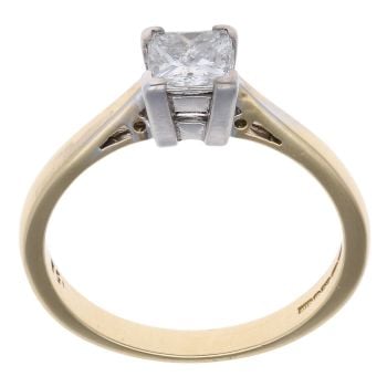 18ct Yellow Gold 0.50ct Princess Cut Diamond Solitaire Ring