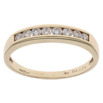 9ct Yellow Gold 0.25ct Brilliant Cut Diamond Eternity Ring