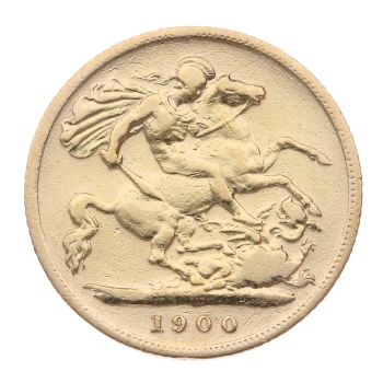 1900 Victoria Old Head UK Half Sovcereign Coin