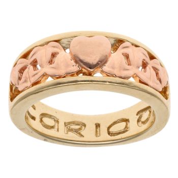 9ct Yellow And Rose Gold Cariad Heart Clogau Ring