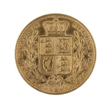 1869 Victoria Young Head UK Full Sovereign Coin