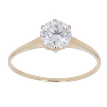 9ct Yellow Gold Cubic Zirconia Single Stone Ring
