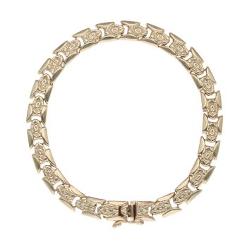 9ct Yellow Gold Patterned Fancy Bracelet 8"