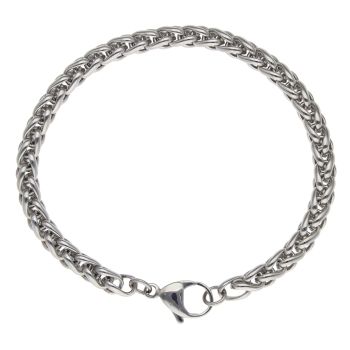 Unique & Co Stainless Steel Polished Spiga Bracelet 8.5"