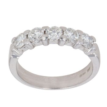 18ct White Gold 1.20ct Brilliant Cut Diamond Five Stone Ring