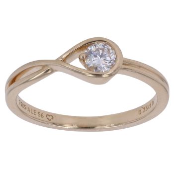14ct Yellow Gold 0.25ct Brilliant Cut Lab Grown Diamond Solitaire Ring