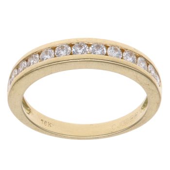 18ct Yellow Gold 0.50ct Brilliant Cut Diamond Half Eternity Ring