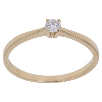 18ct Yellow Gold 0.10ct Brilliant Cut Diamond Solitaire Ring