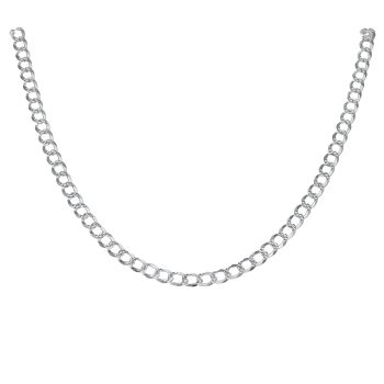 Silver Pave Curb Chain 20" By Icesia