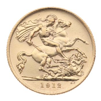 1912 George V Large Head UK Half Sovereign Coin