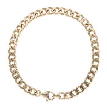 9ct Yellow Gold Curb Barcelet 8"
