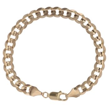 9ct Yellow Gold Curb Bracelet 8"