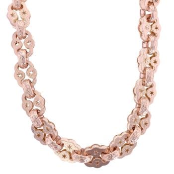 9ct Yellow Gold Stars and Bars Chain 34"