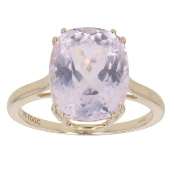 9ct Yellow Gold Kunzite Single Stone Ring