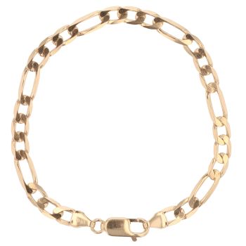 9ct Yellow Gold Figaro Bracelet 7"