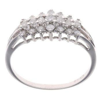 9ct White Gold 0.40ct Brilliant Cut Diamond Cluster Ring