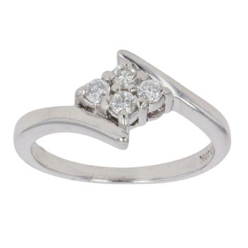 9ct White Gold 0.20ct Brilliant Cut Diamond Cluster Ring
