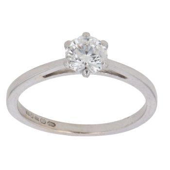 18ct White Gold 0.50ct Brilliant Cut Diamond Solitaire Ring