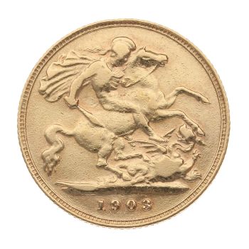 1903 Edward VII Large Head UK Half Sovereign Coin