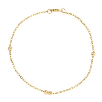 22ct Yellow Gold Slash Bead Bracelet 7"