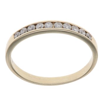 9ct Yellow Gold 0.20ct Brilliant Cut Diamond Half Eternity Ring