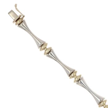 9ct Yellow and White Gold Fancy Bracelet 7"