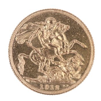 1912 George V Large Head UK Full Sovereign Coin