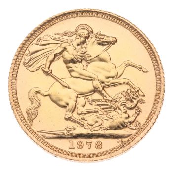 1978 Elizabeth II Decimal Portrait UK Full Sovereign Coin