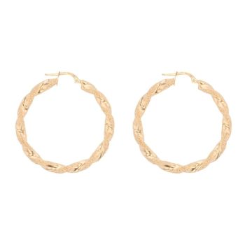 18ct Yellow Gold Twist Hoop Earrings