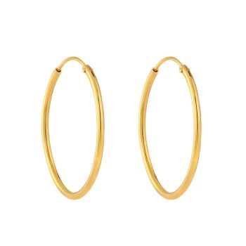 22ct Yellow Gold Daily Wear Plain Hoop Earrings