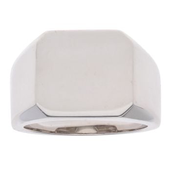 Silver Plain Signet Ring By Icesia Gents