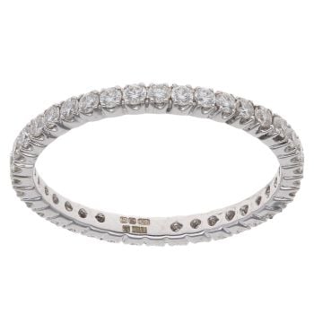 18ct White Gold 0.75ct Brilliant Cut Diamond Full Eternity Ring