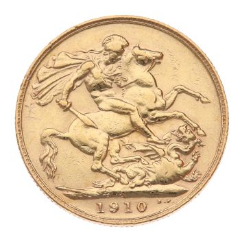 1910 Edward VII Large Head Australia Full Sovereign Coin