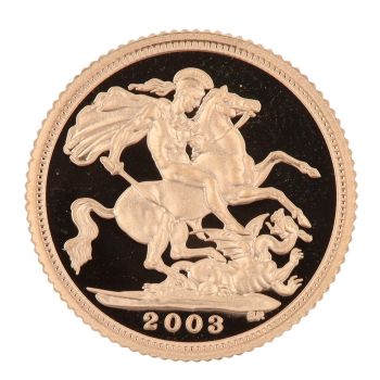 2003 Elizabeth II Fourth Portrait UK Half Sovereign Coin Proof Boxed